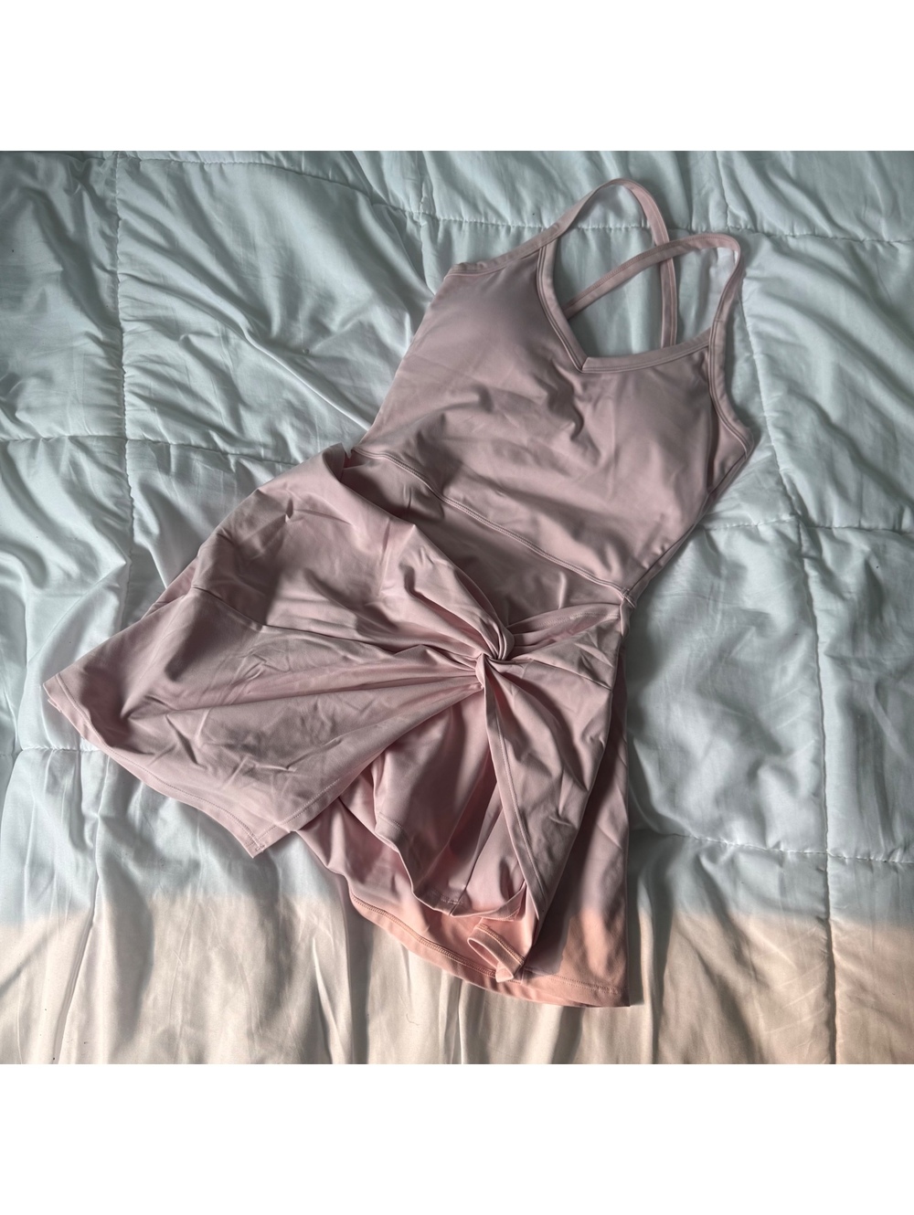 light pink active workout romper dress small